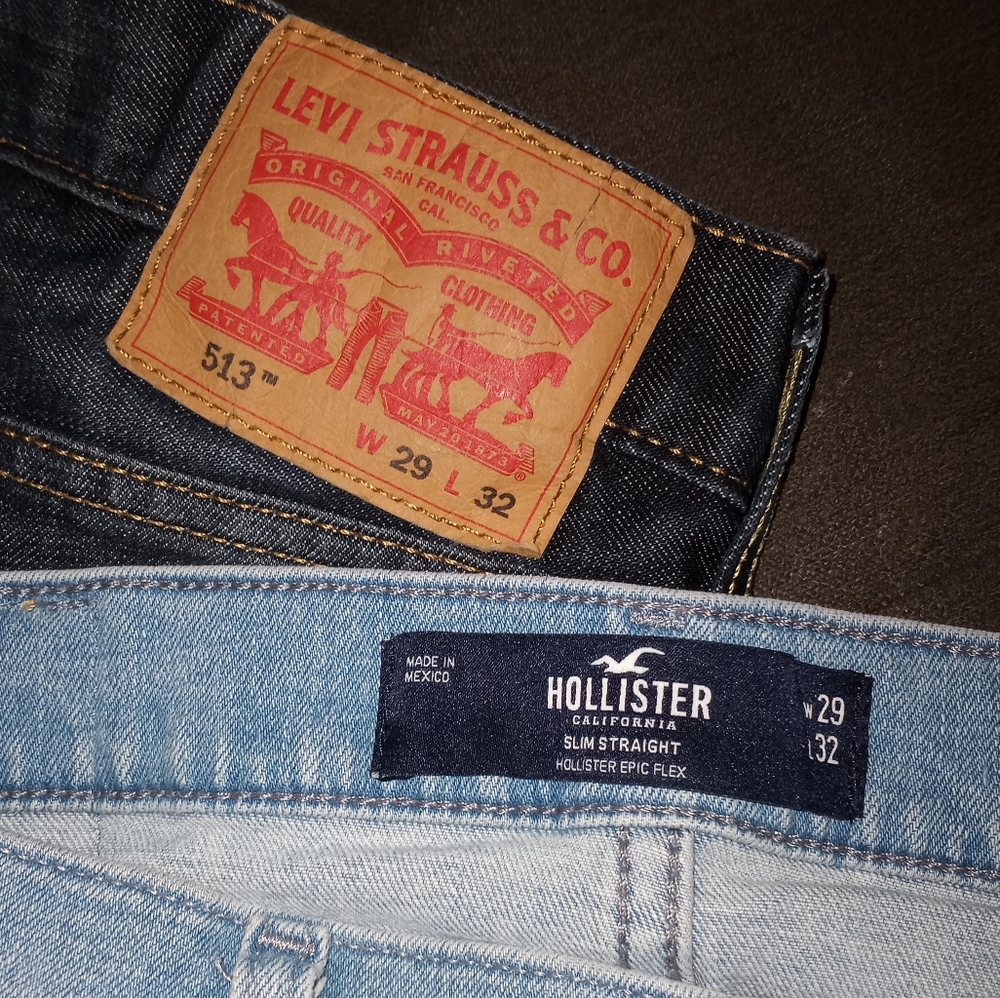 2 pairs Men's Slim Straight Jeans